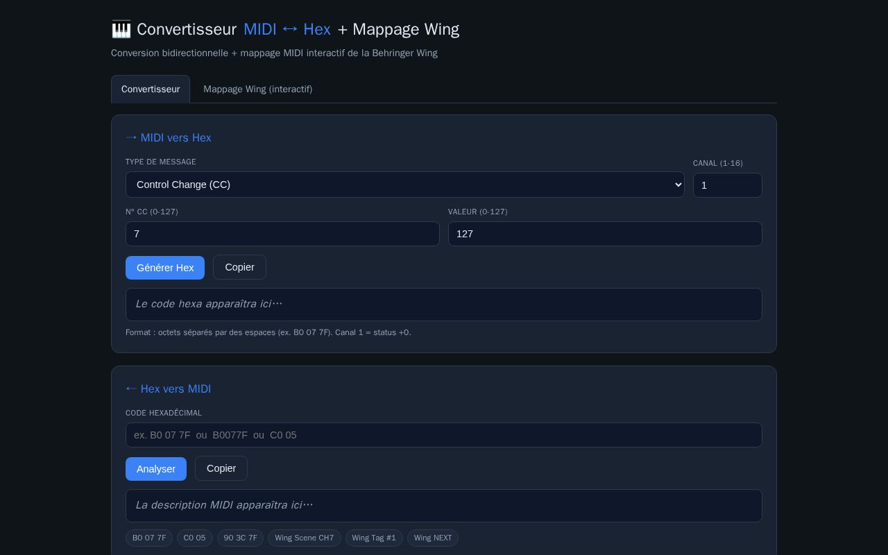 Preview of Midi Hex Converter Wing