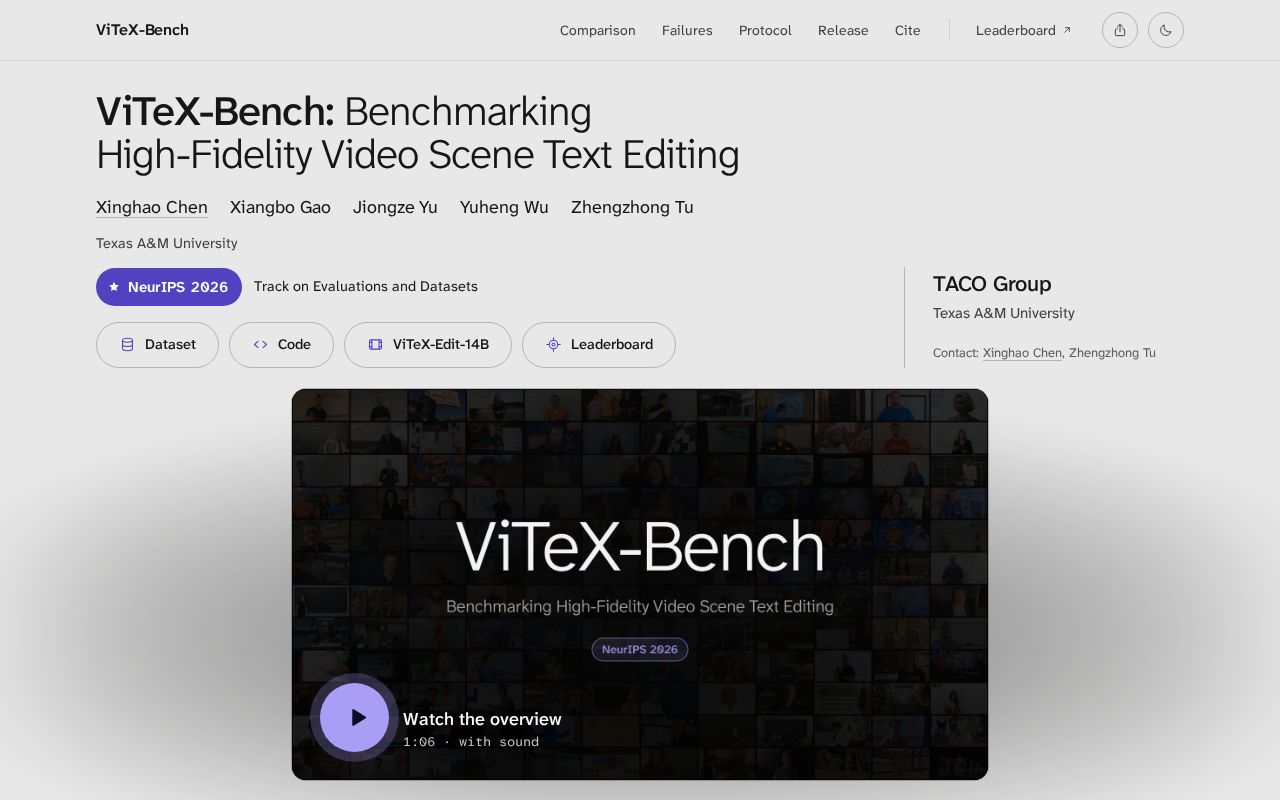 Preview of ViTeX Bench