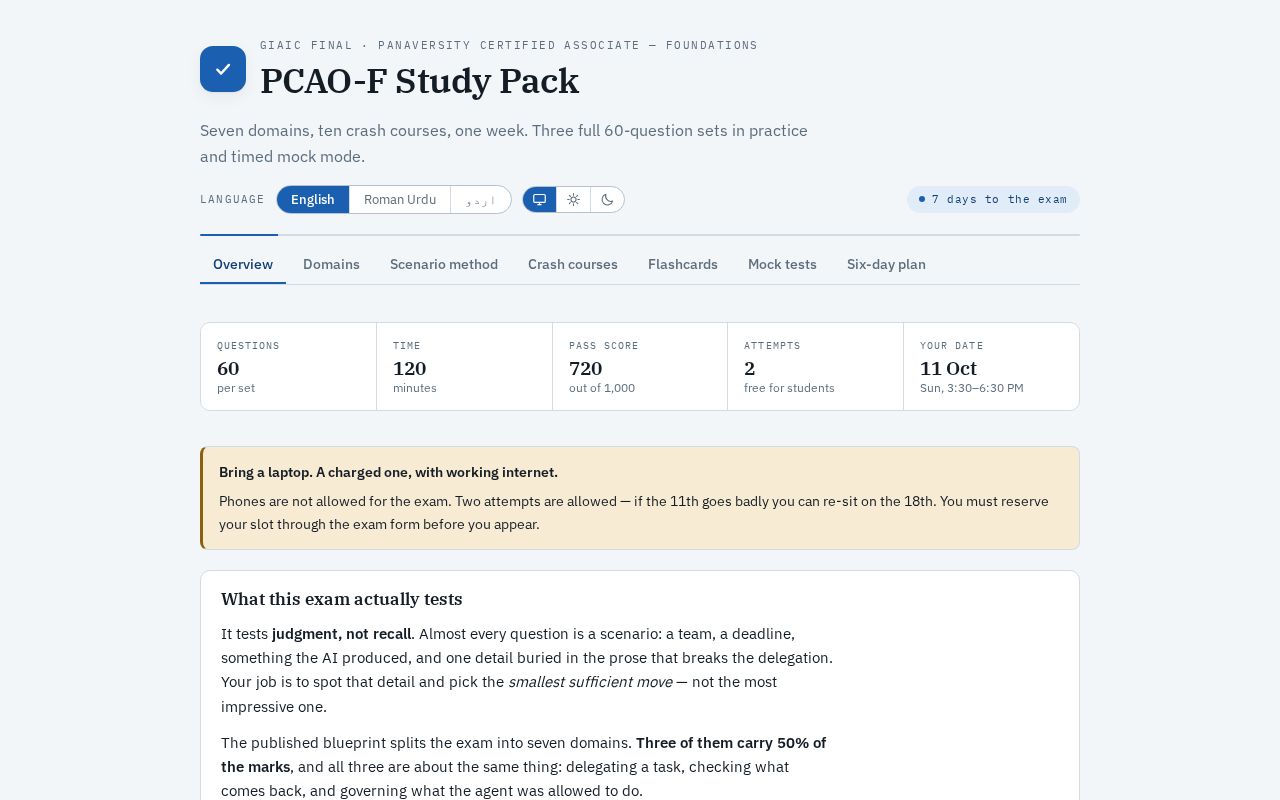 Preview of Pcao F Study Pack