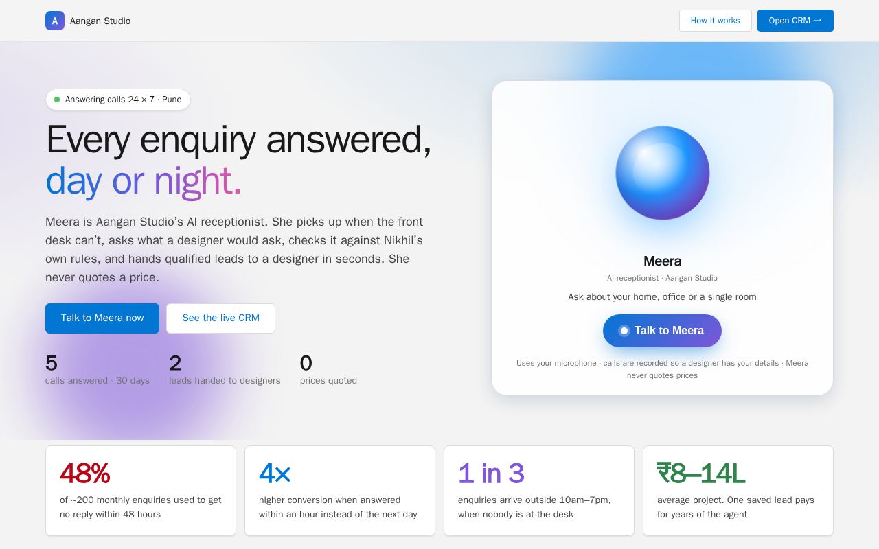 Preview of Aangan Enquiry Agent