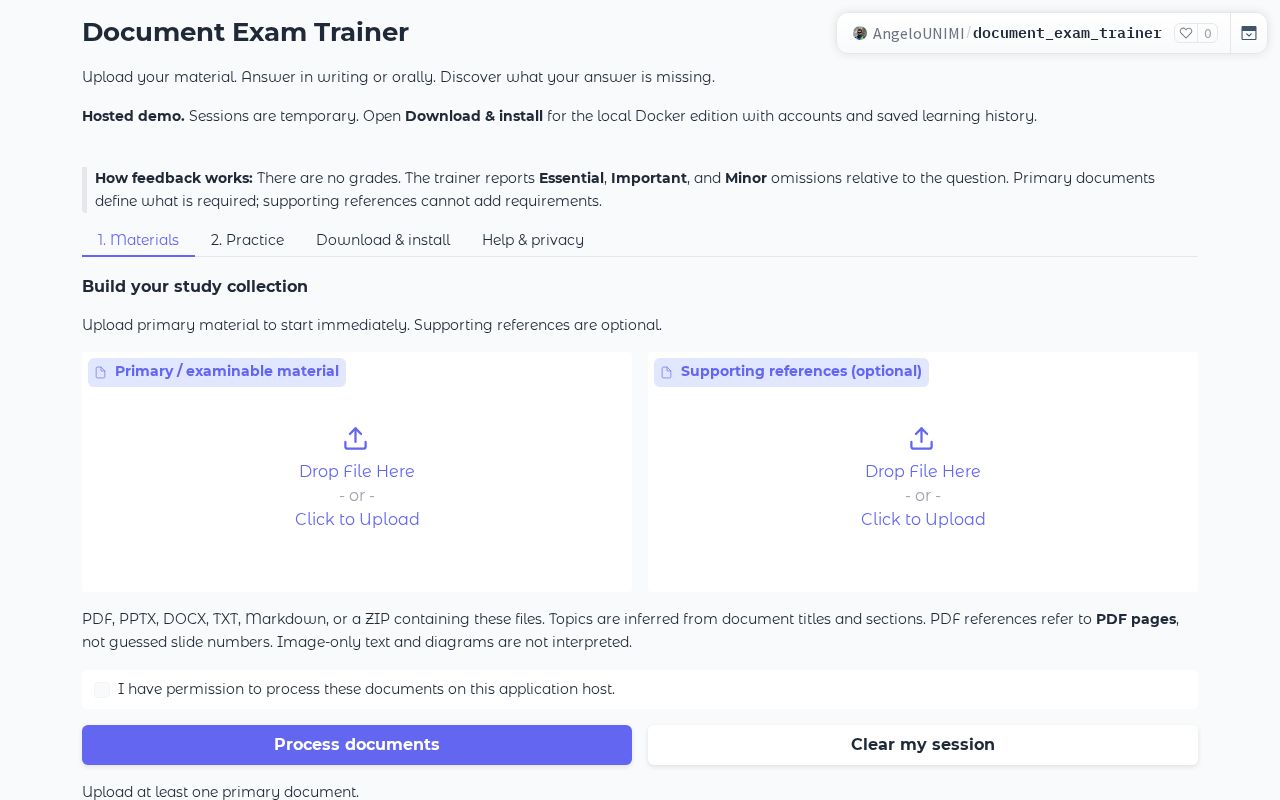 Preview of Document Exam Trainer
