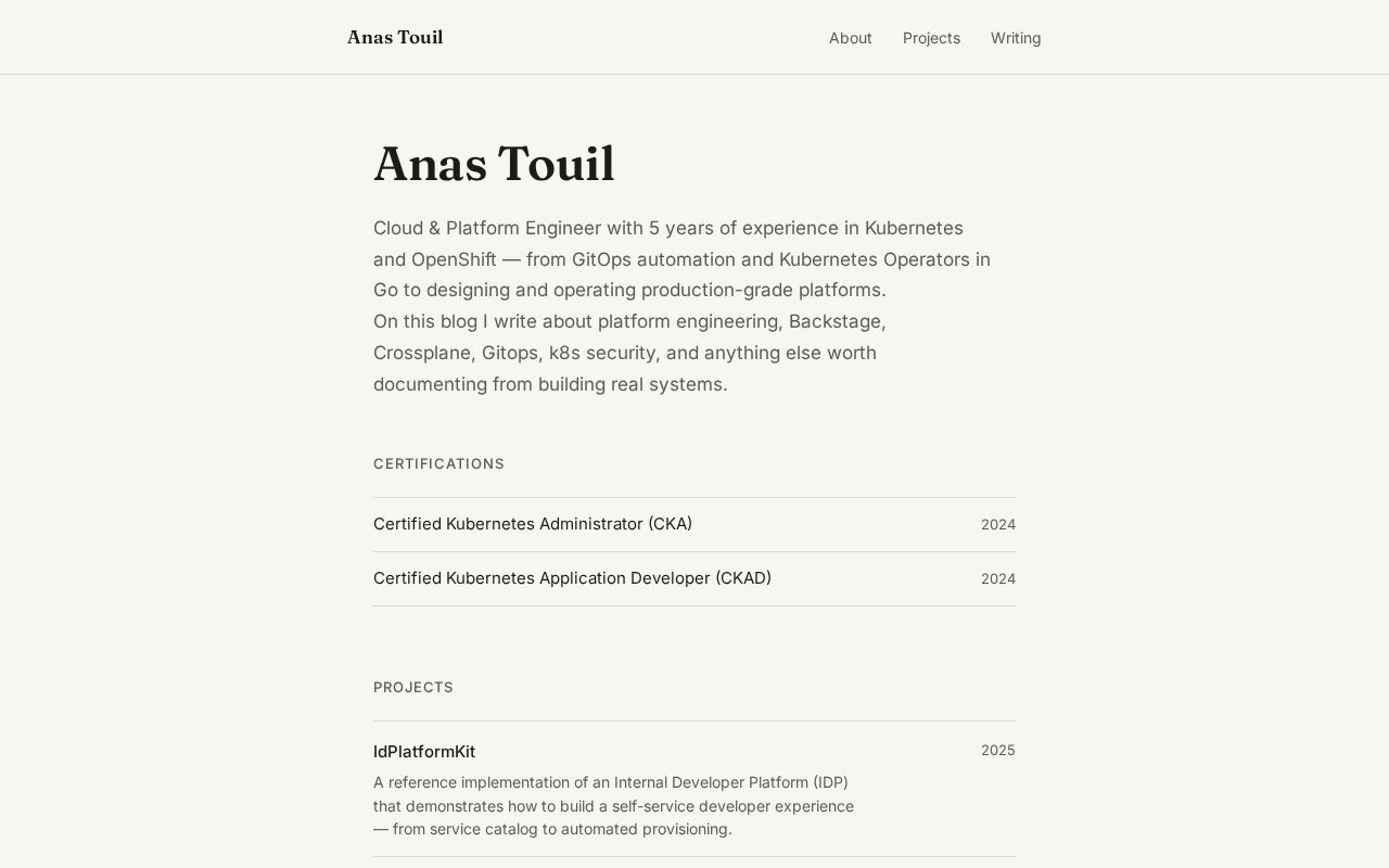 Preview of personal website
