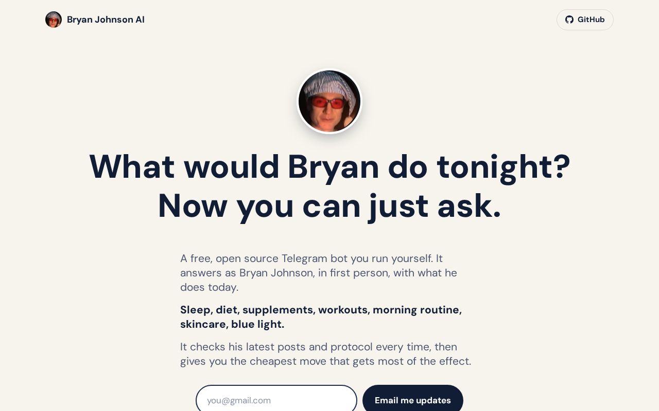 Preview of Bryan Johnson Ai
