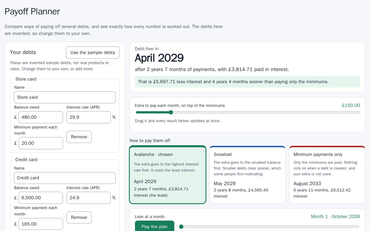 Preview of Payoff Planner