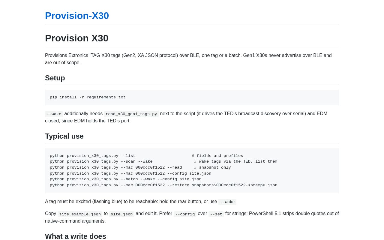 Preview of Provision X30