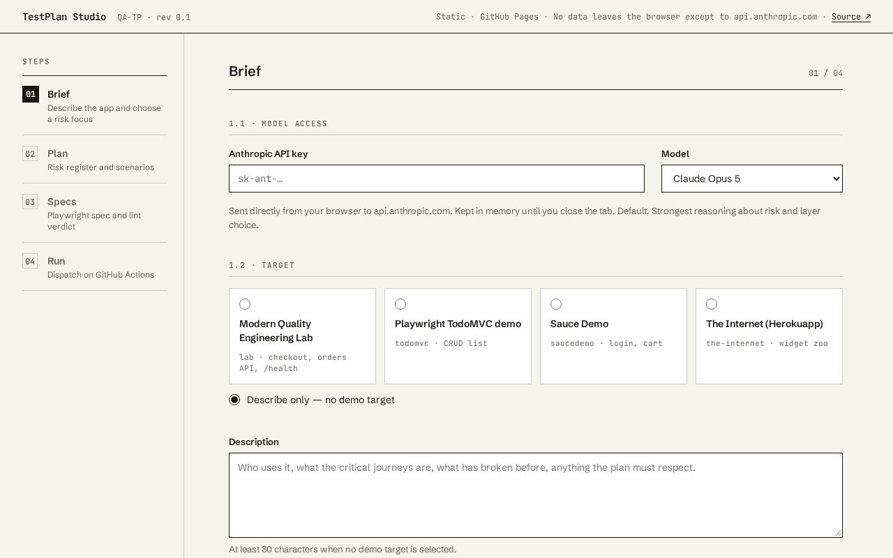 Preview of Testplan Studio