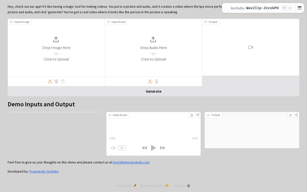 Preview of Wav2lip Gpu