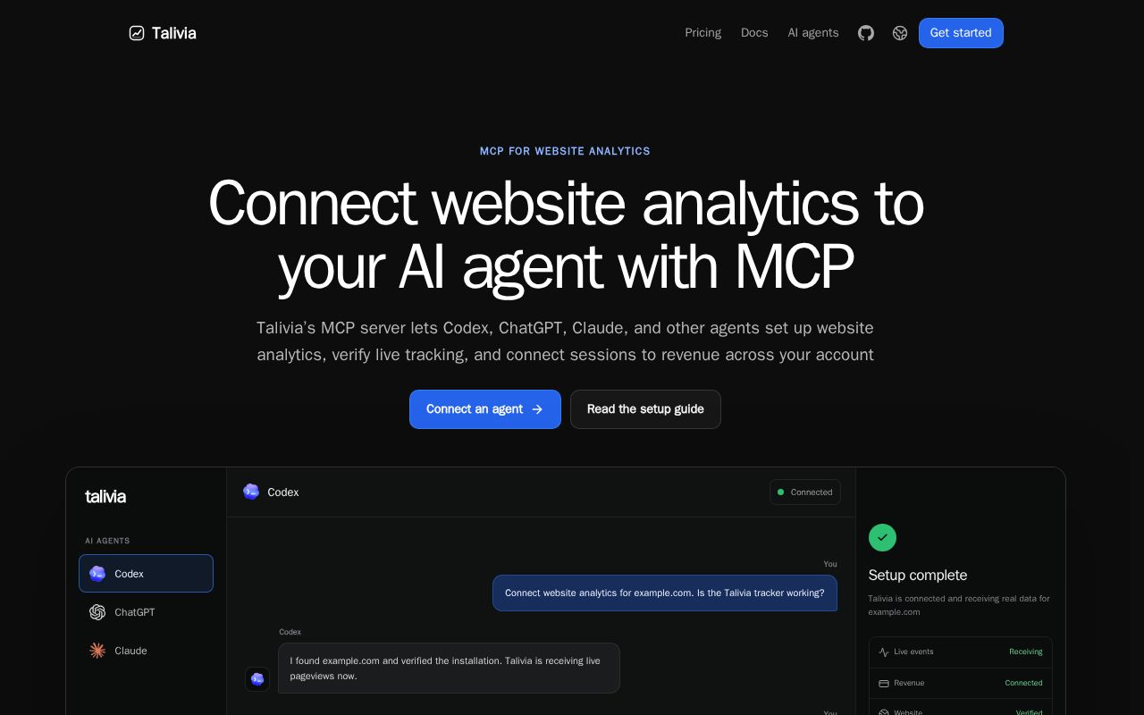 Preview of Website Analytics MCP Server for ChatGPT, Claude and Codex