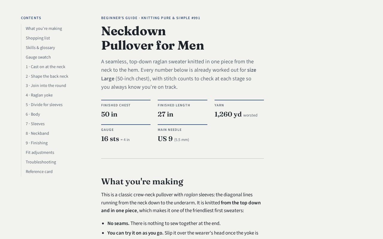 Preview of Neckdown Pullover Guide