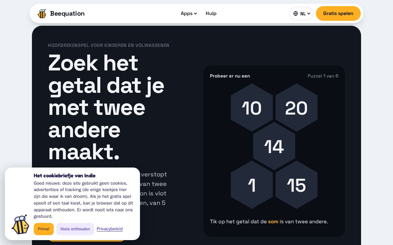 Preview of Beequation: hoofdrekenspel voor kinderen en volwassenen