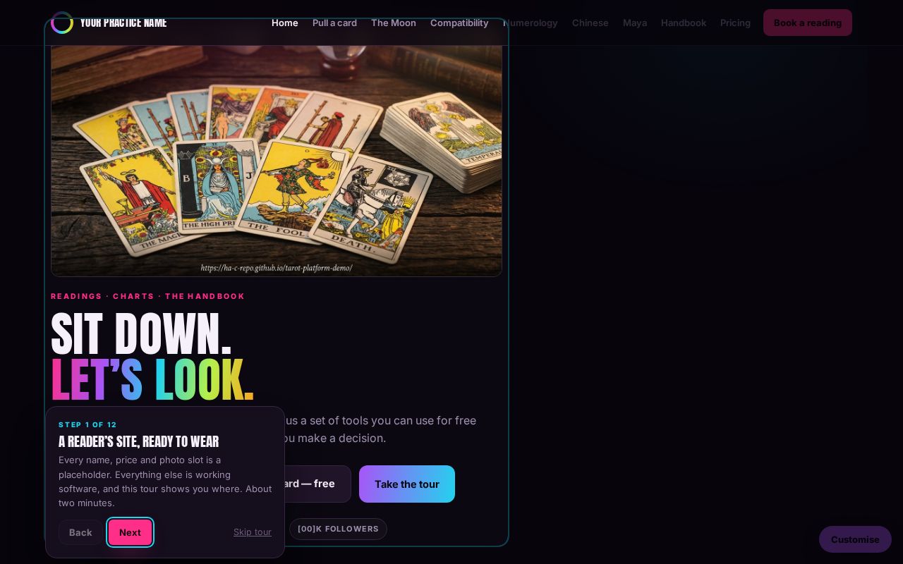 Preview of Tarot Platform Demo