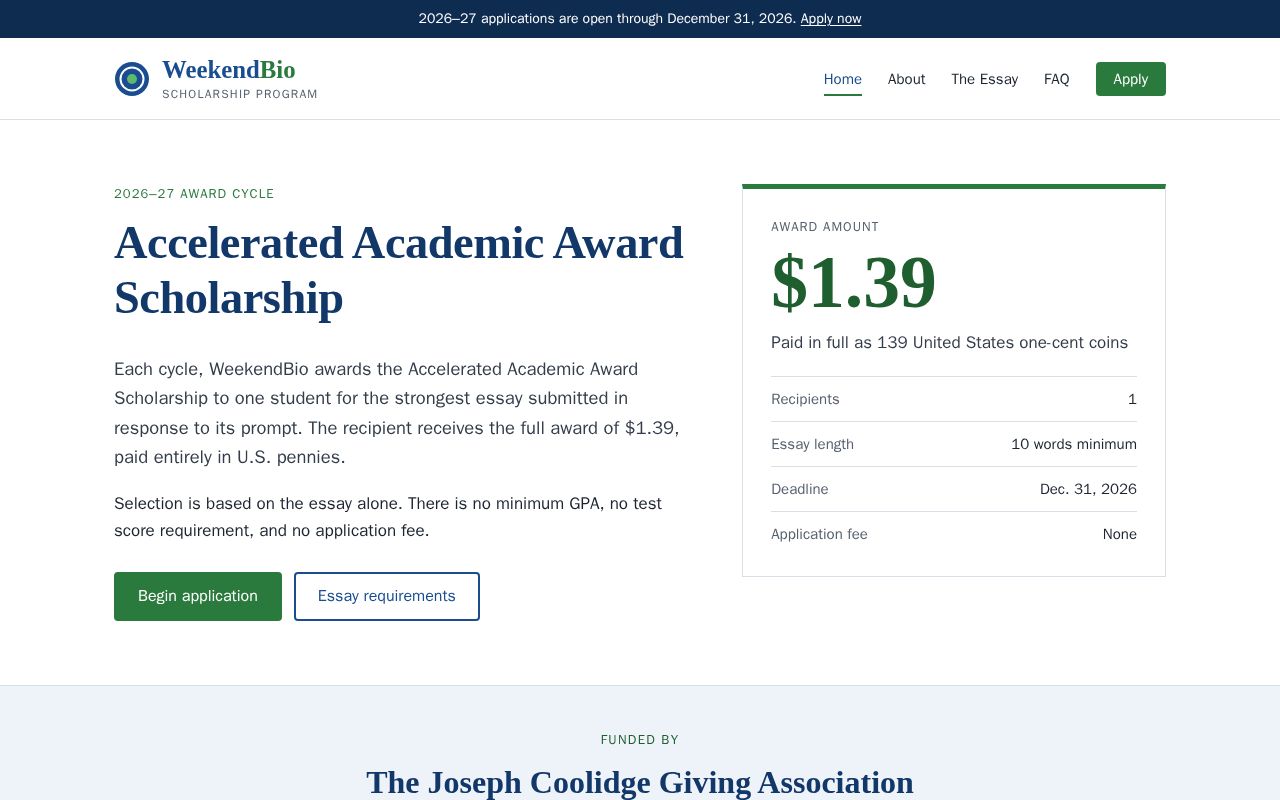 Preview of Weekendbioscholarship
