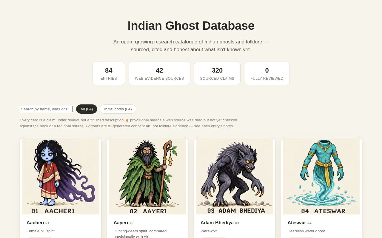 Preview of Indian Ghost Database