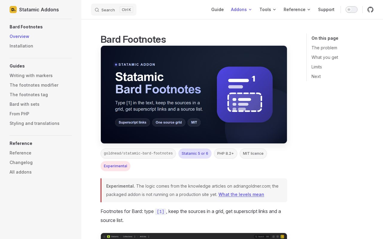 Preview of Statamic Bard Footnotes