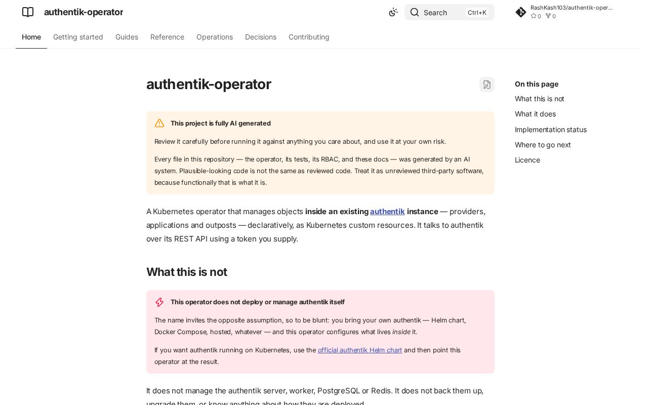 Preview of Kubernetes operator for Authentik resources.