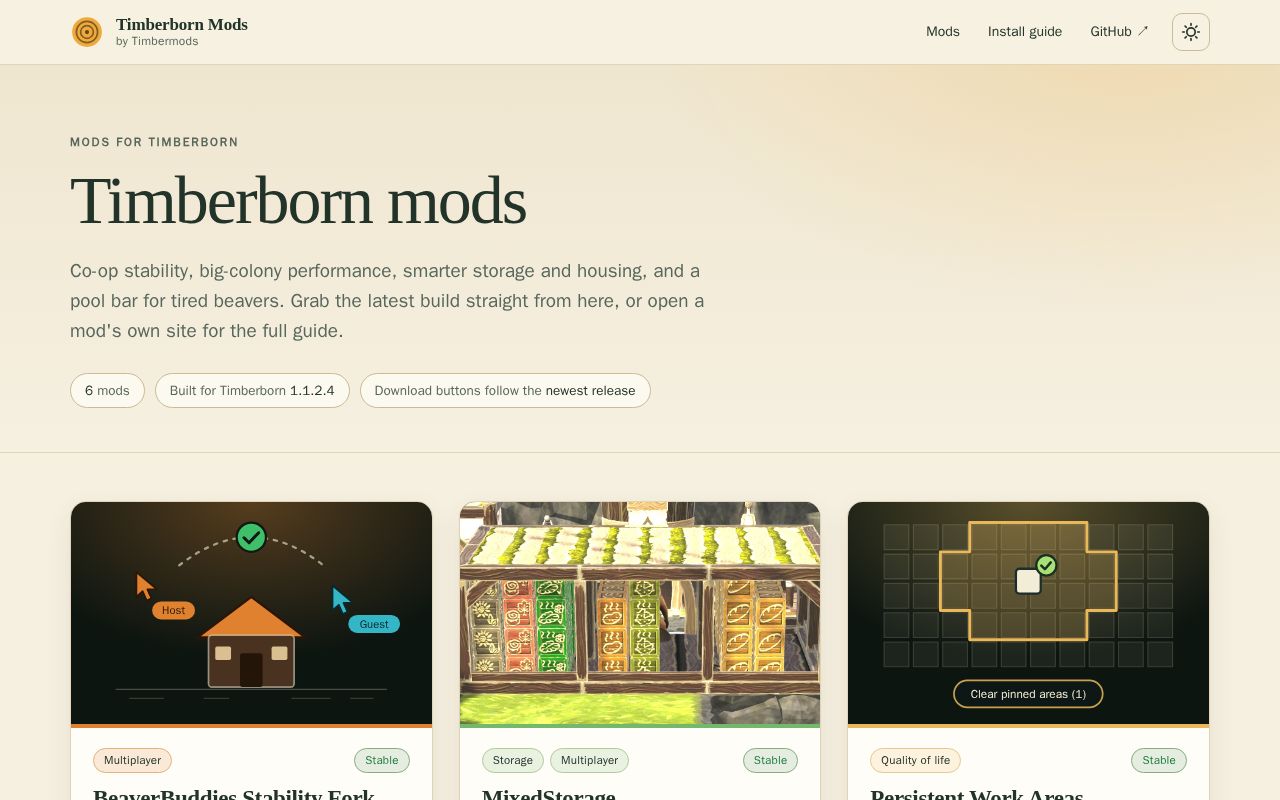 Preview of Timbermods: mods for Timberborn
