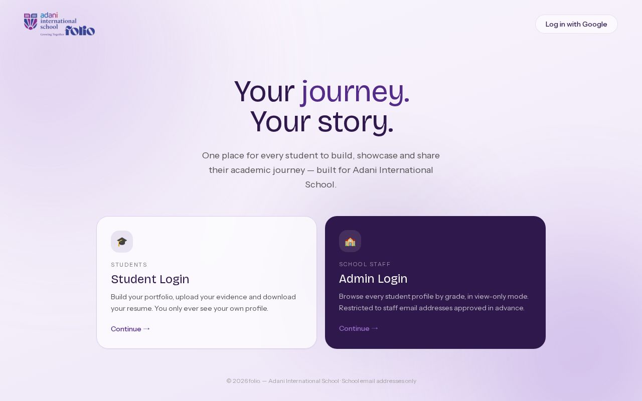 Preview of Student Portfolio