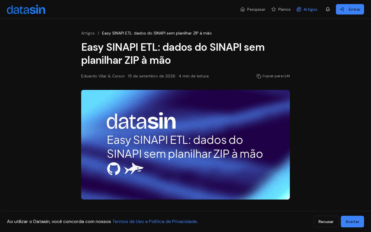 Preview of SINAPI Easy ETL