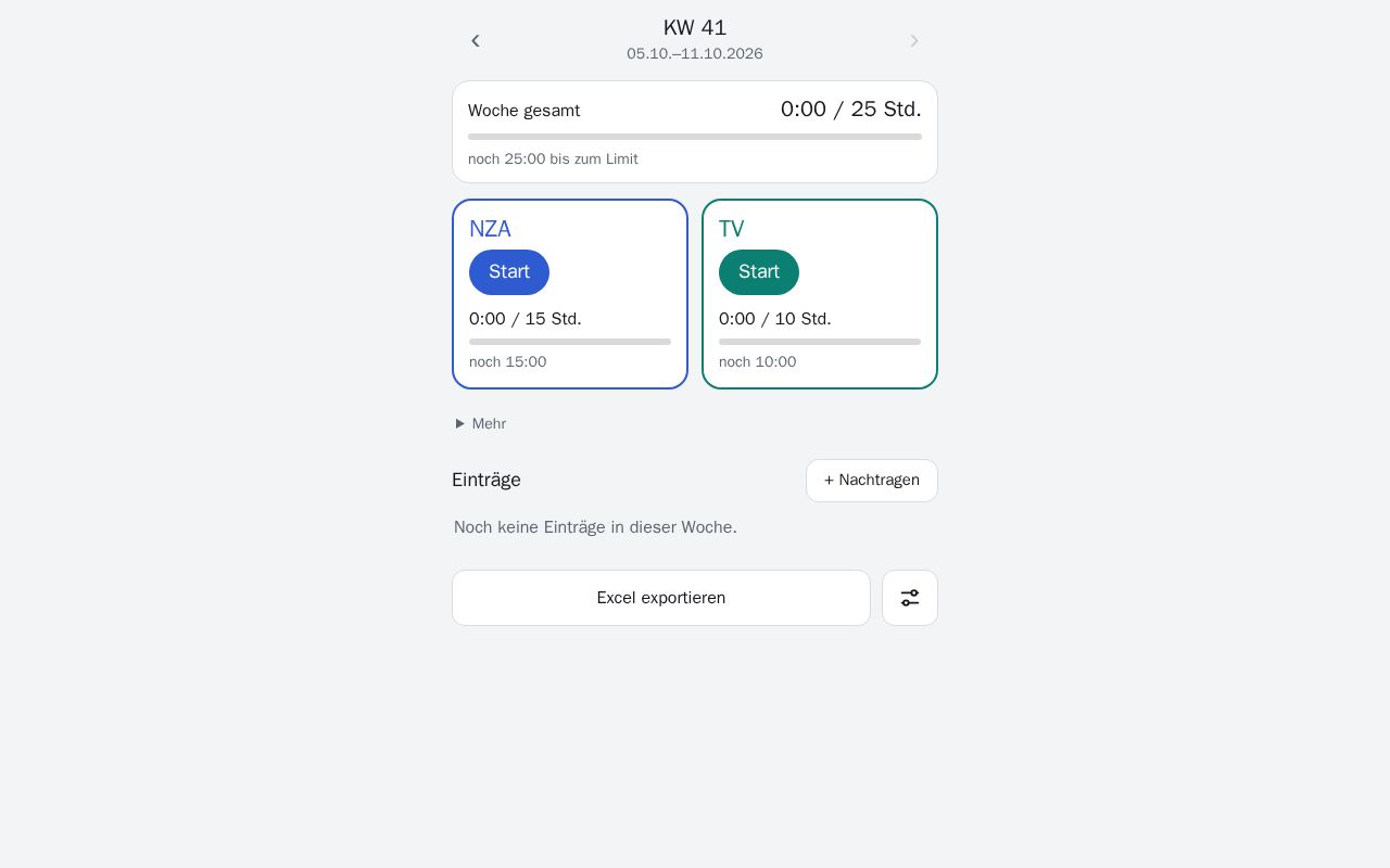 Preview of Stunden Tracker