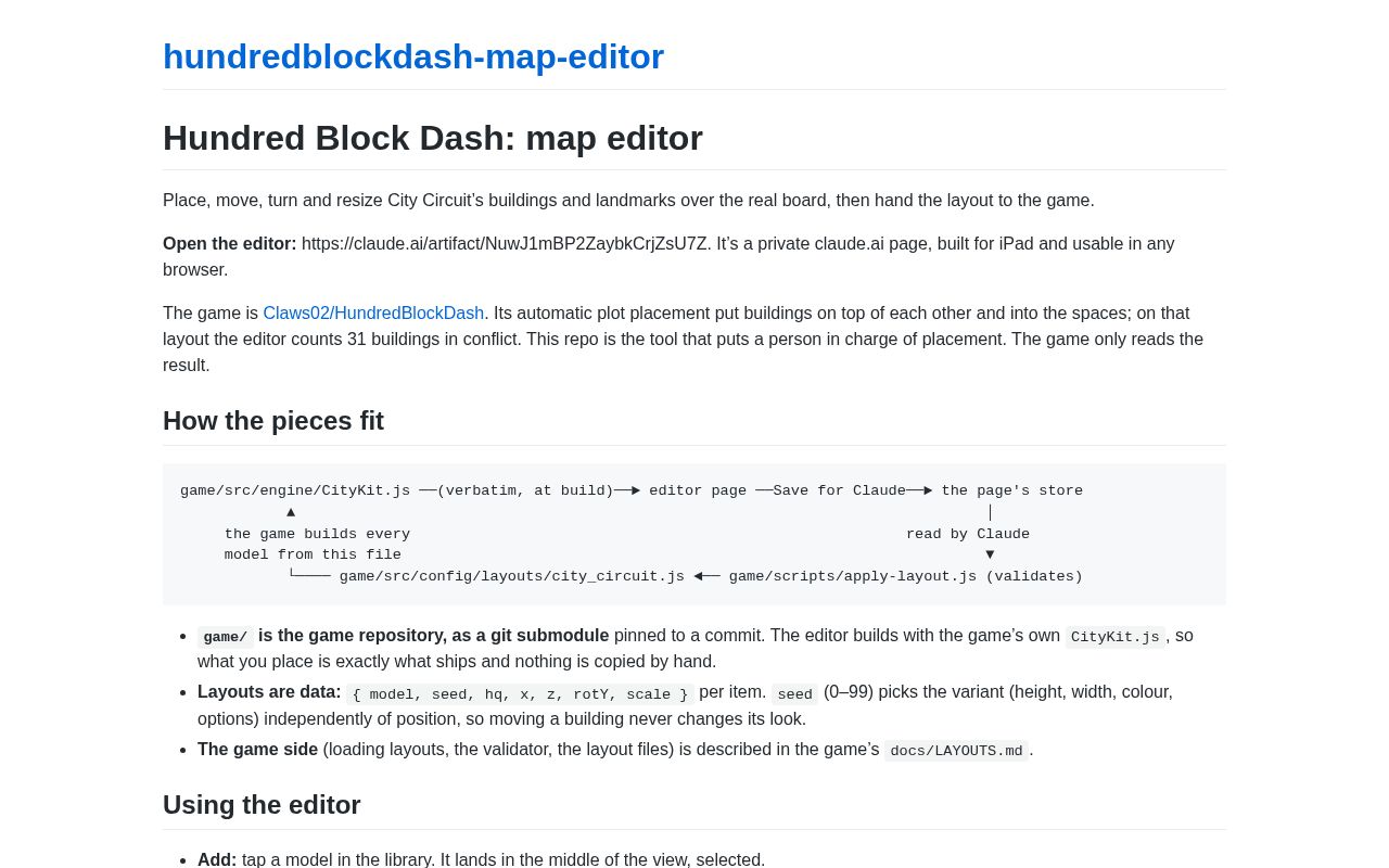 Preview of Hundredblockdash Map Editor