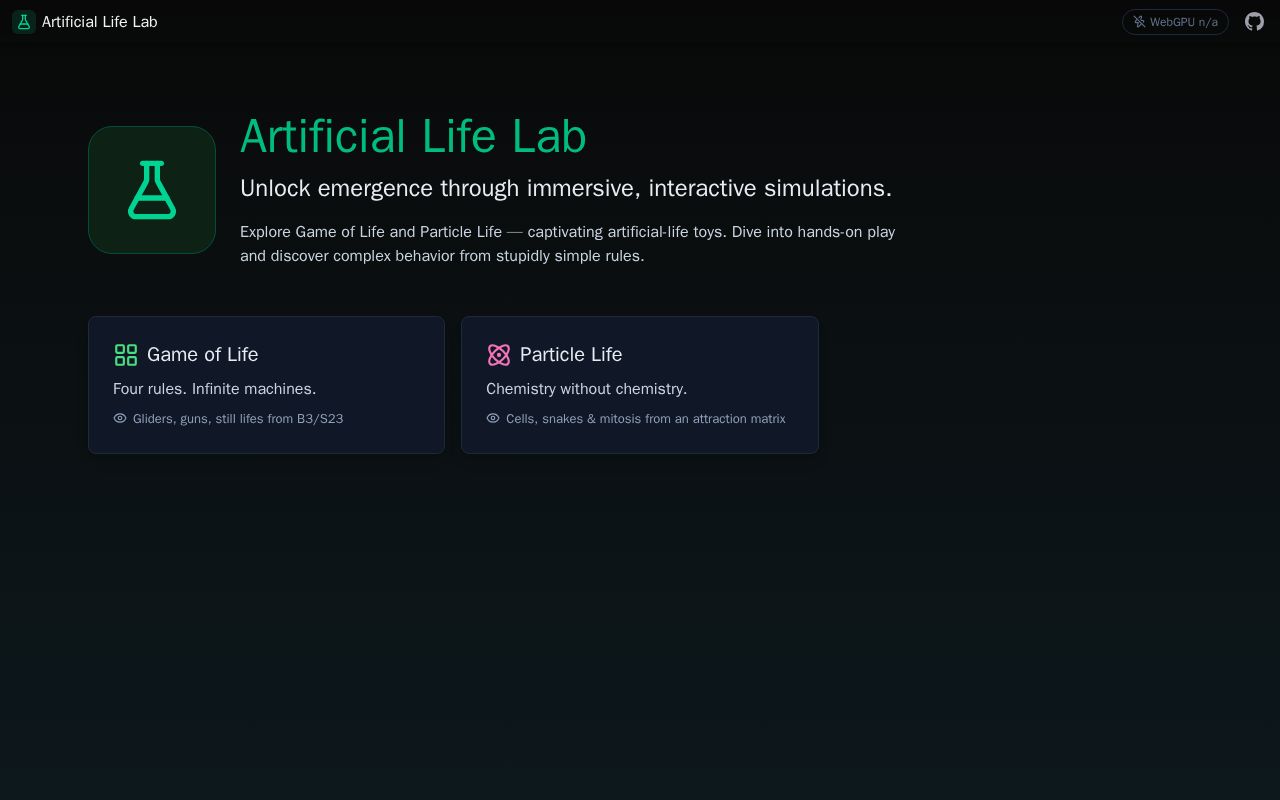 Preview of Artificial Life Lab