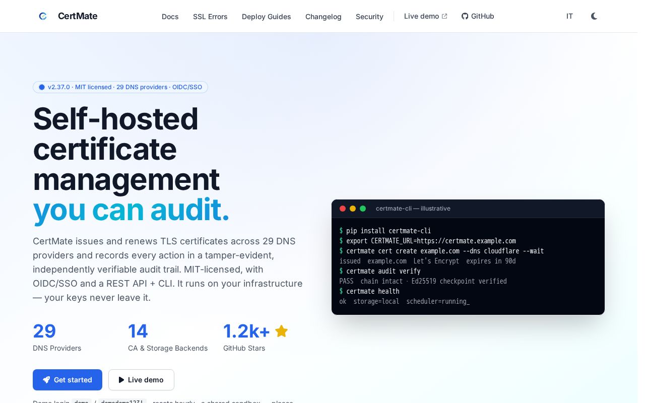 Preview of Homebrew Certmate