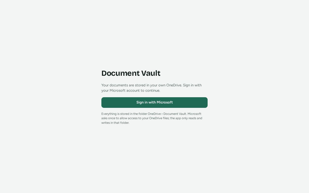 Preview of Document Vault
