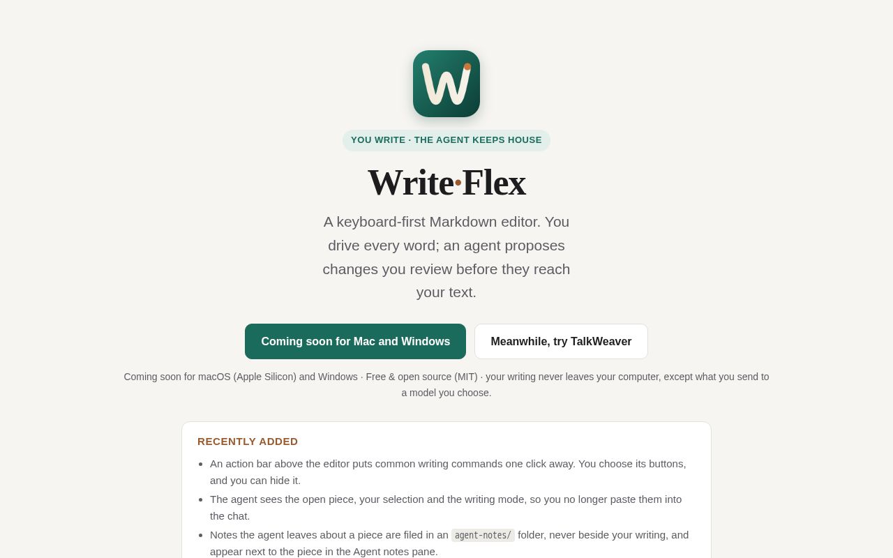 Preview of Writeflex App