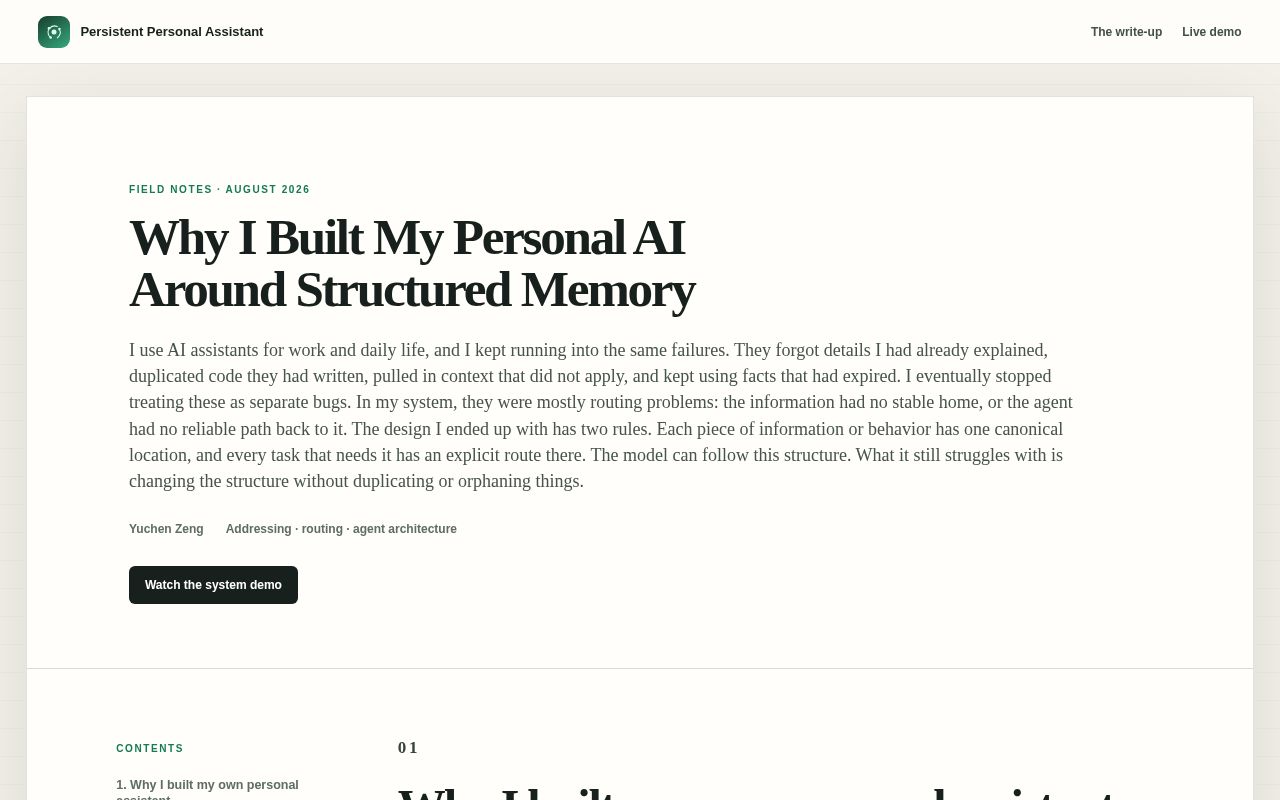 Preview of Persistent Memory Agent