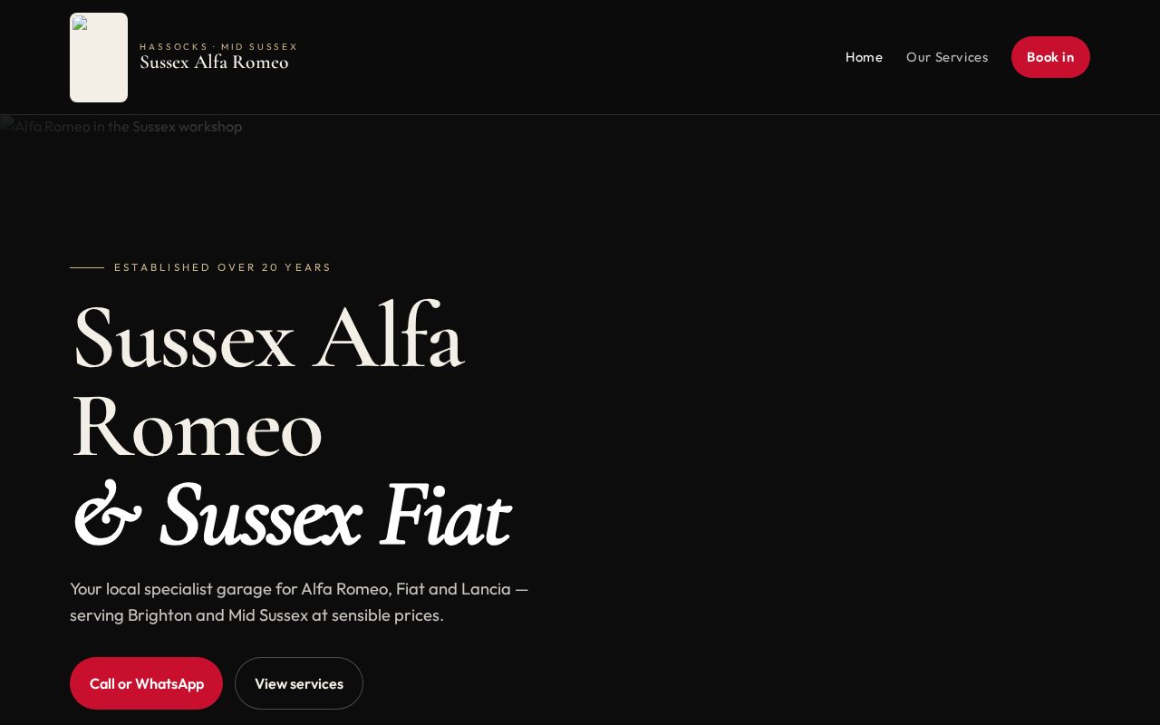 Preview of Modern redesign of sussex-alfaromeo.co.uk