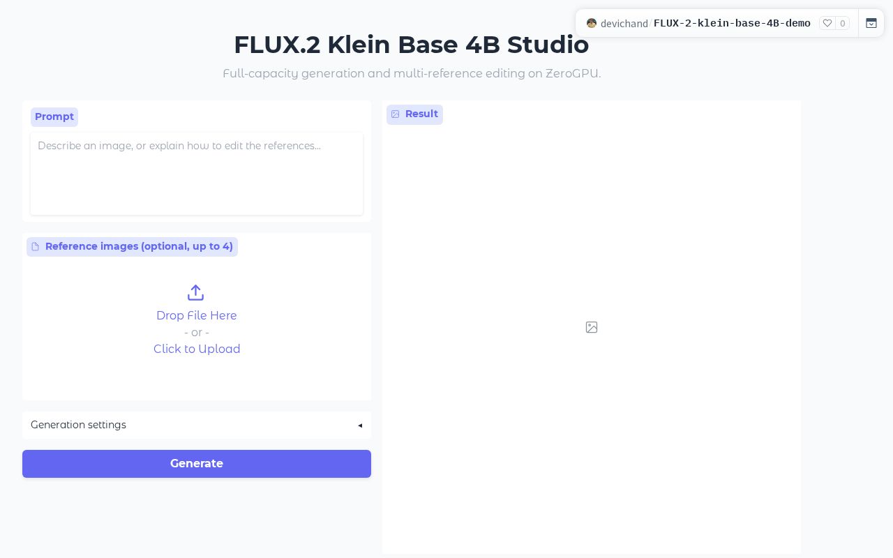 Preview of FLUX.2 Klein Base 4B Studio