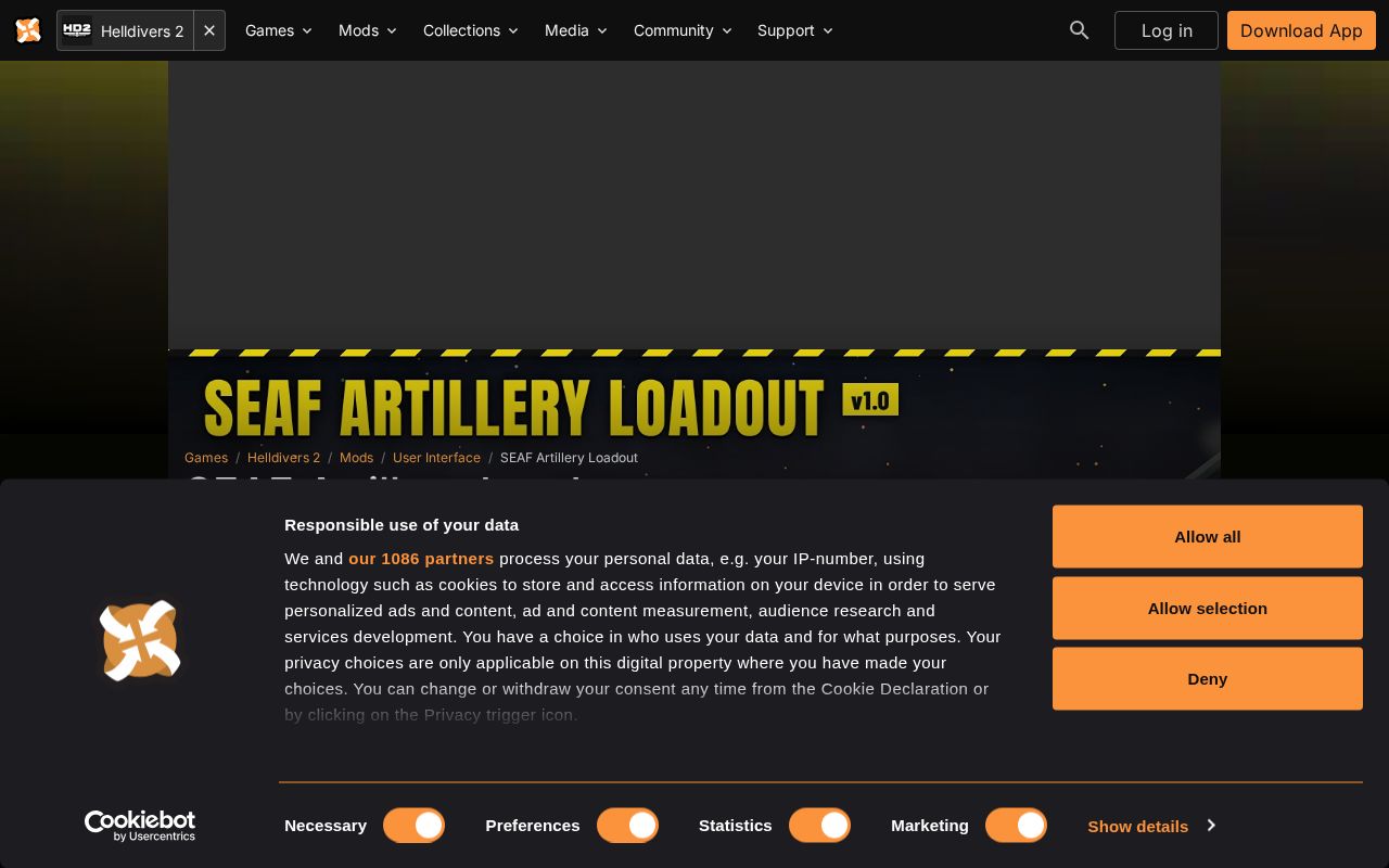 Preview of SEAF Artillery Loadout