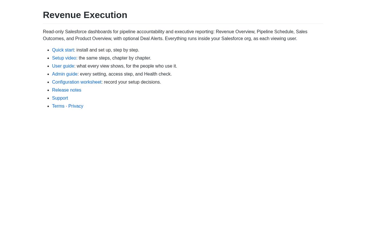 Preview of Salesforce Revenue Execution App