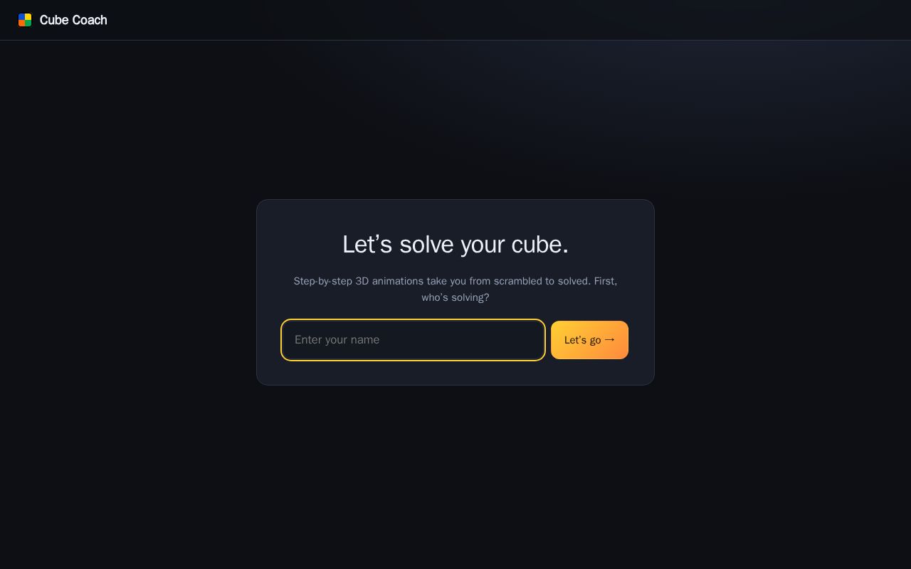 Preview of Interactive Rubik's cube solving coach with step-by-step 3D animations