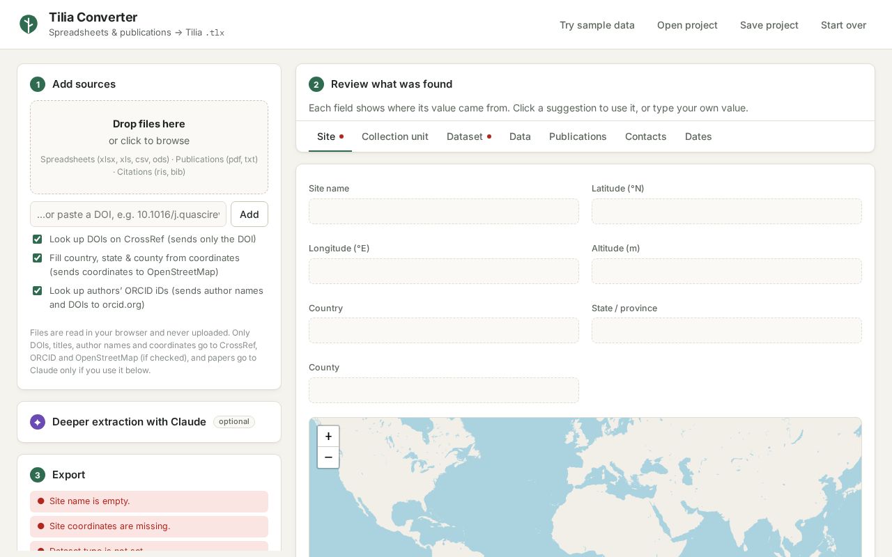 Preview of Tilia Converter