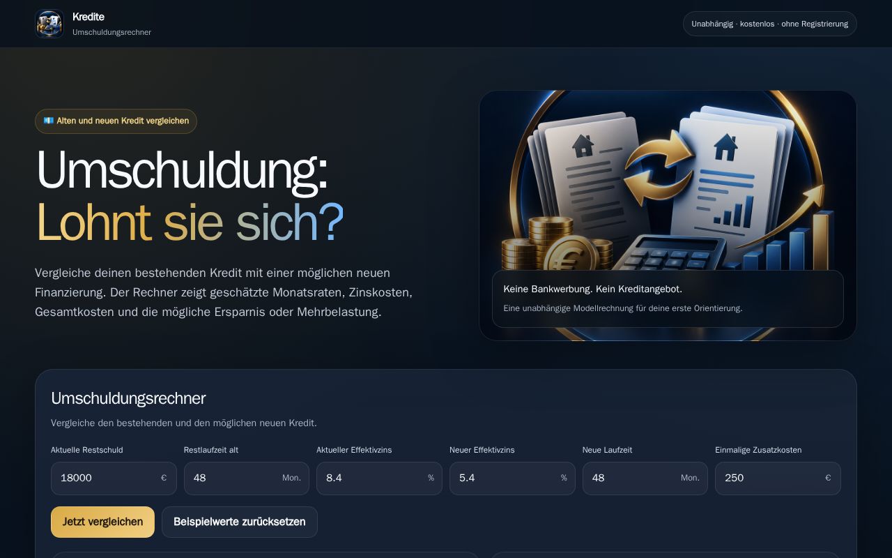 Preview of Umschuldungsrechner