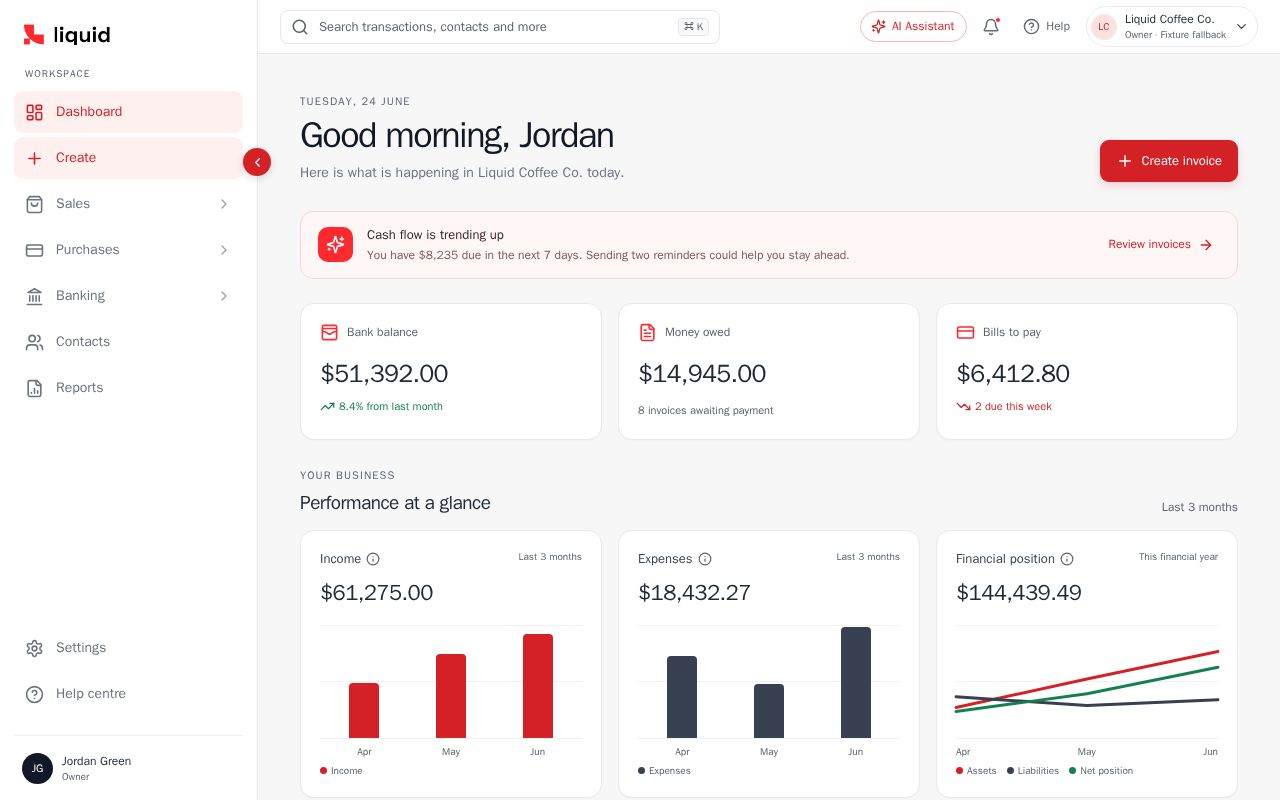 Preview of Liquid Accounting Core