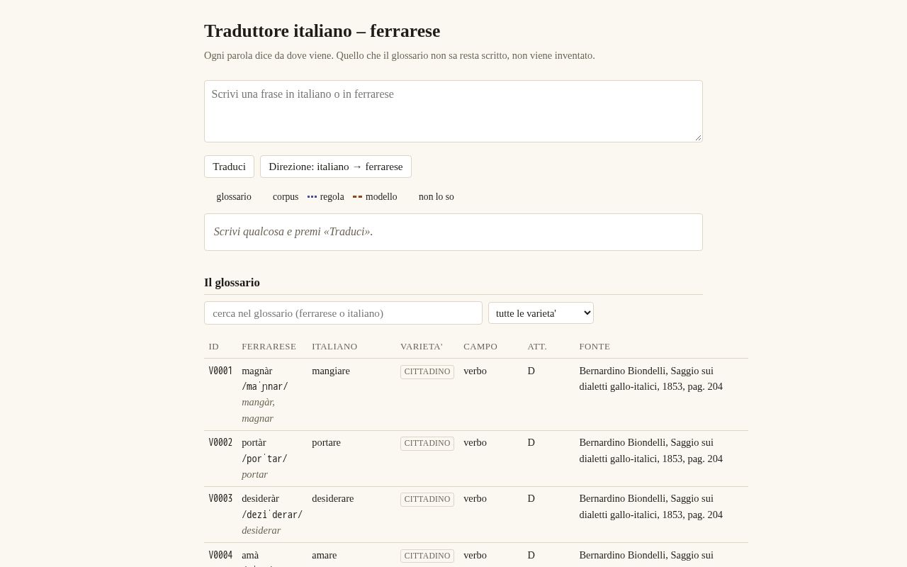 Preview of Traduttore Ferrarese
