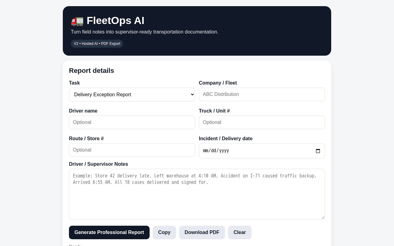 Preview of FleetOps AI