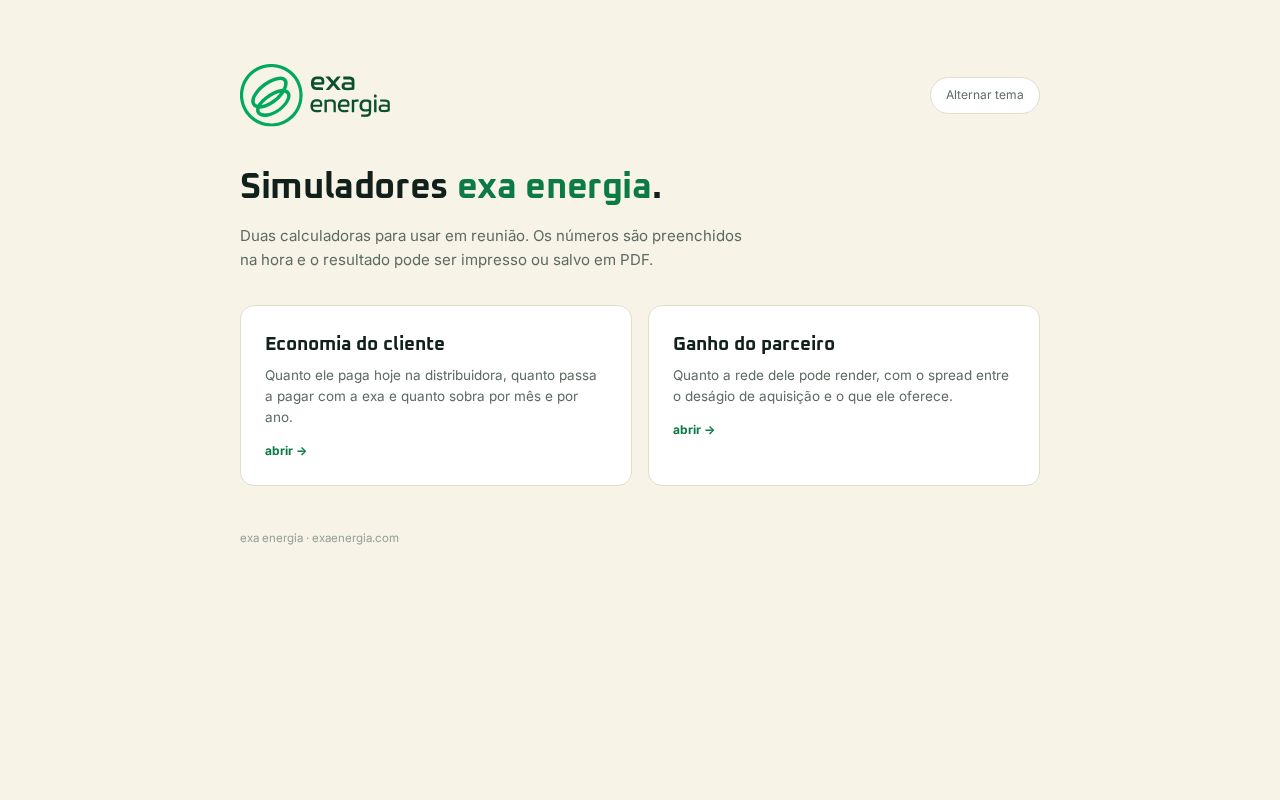 Preview of Simulador Parceiro Exa