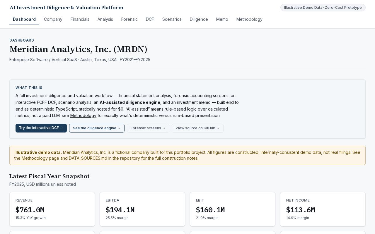 Preview of Ai Investment Diligence Platform