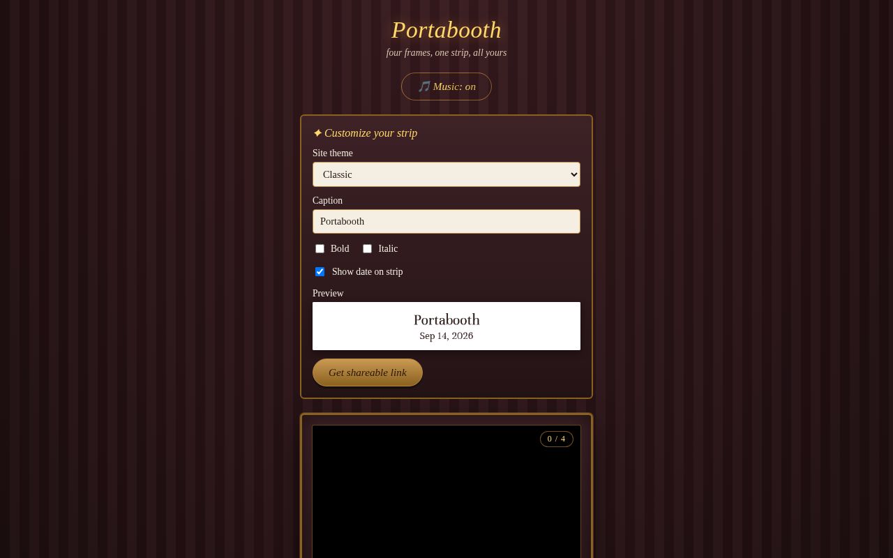 Preview of a portable photobooth accessible on browser!