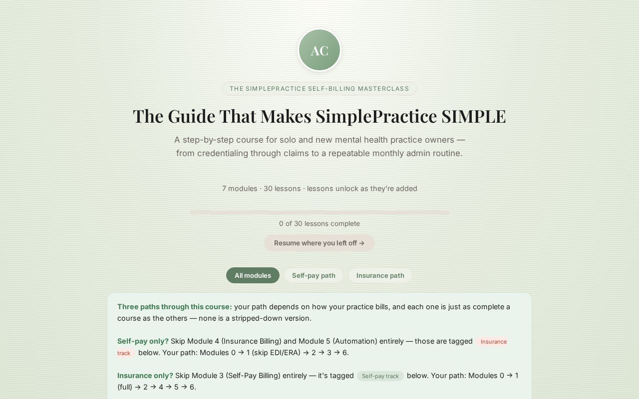 Preview of Simplepractice Masterclass