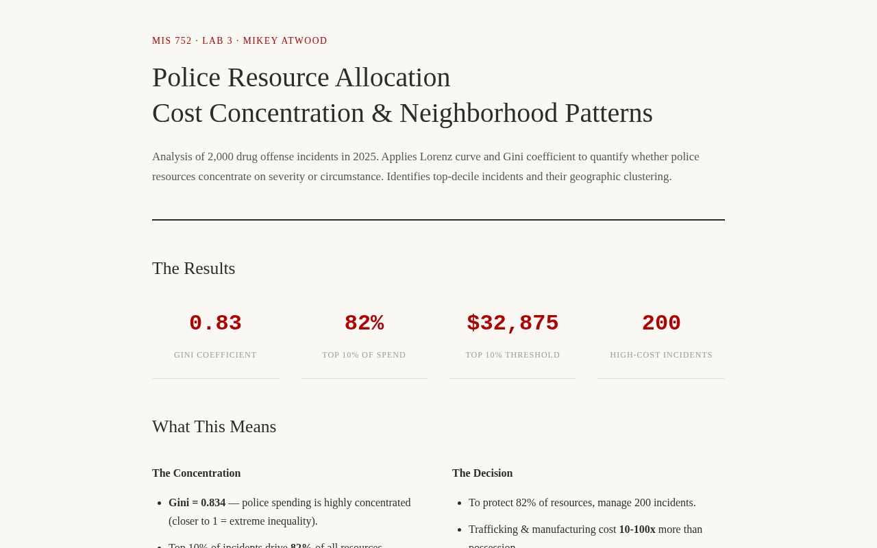 Preview of Police Resource Allocation: Cost Concentration & Neighborhood Patterns