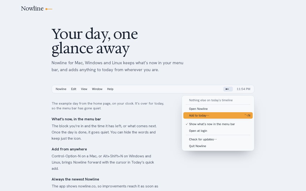 Preview of Nowline Desktop