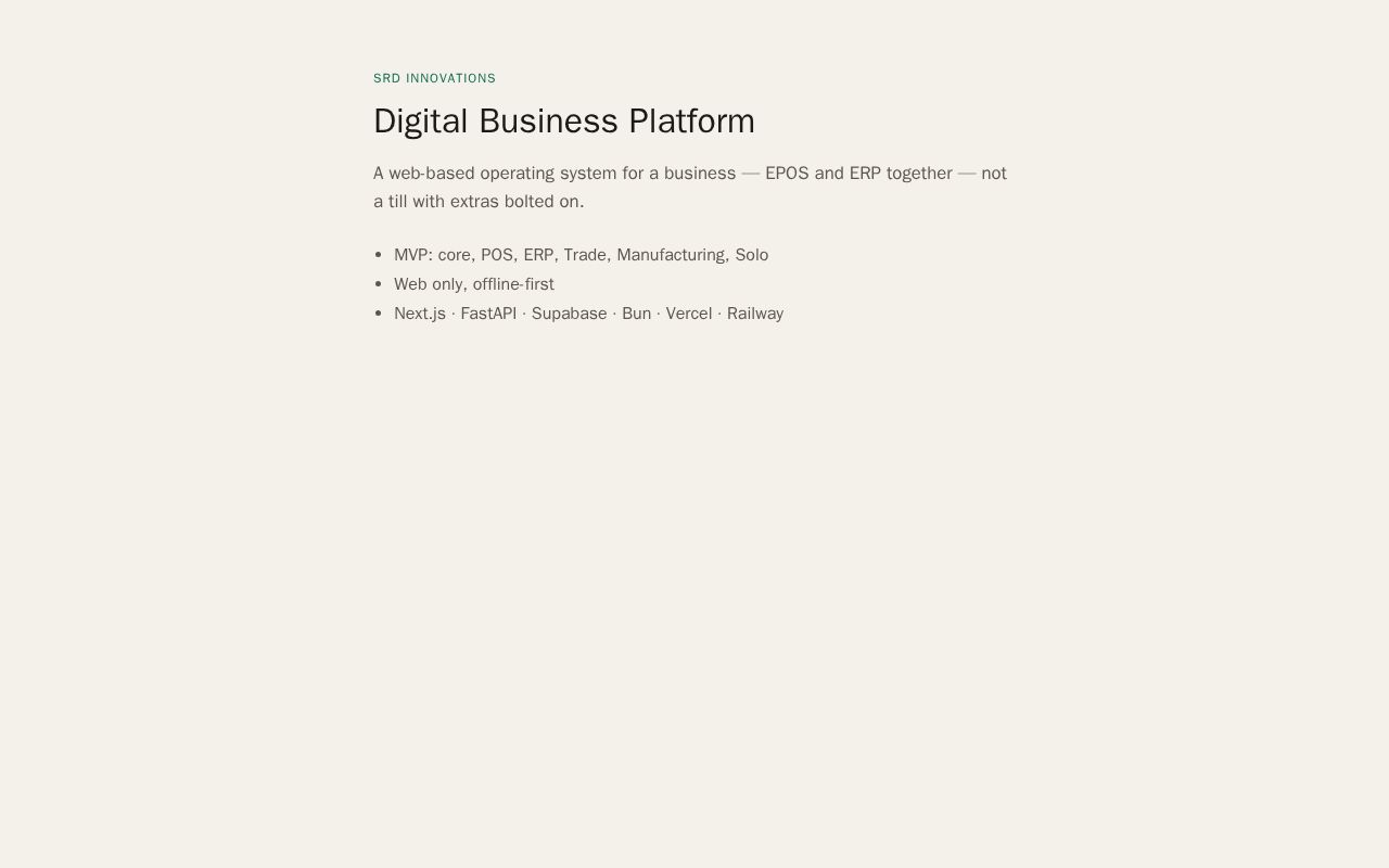 Preview of Digital Business Platform