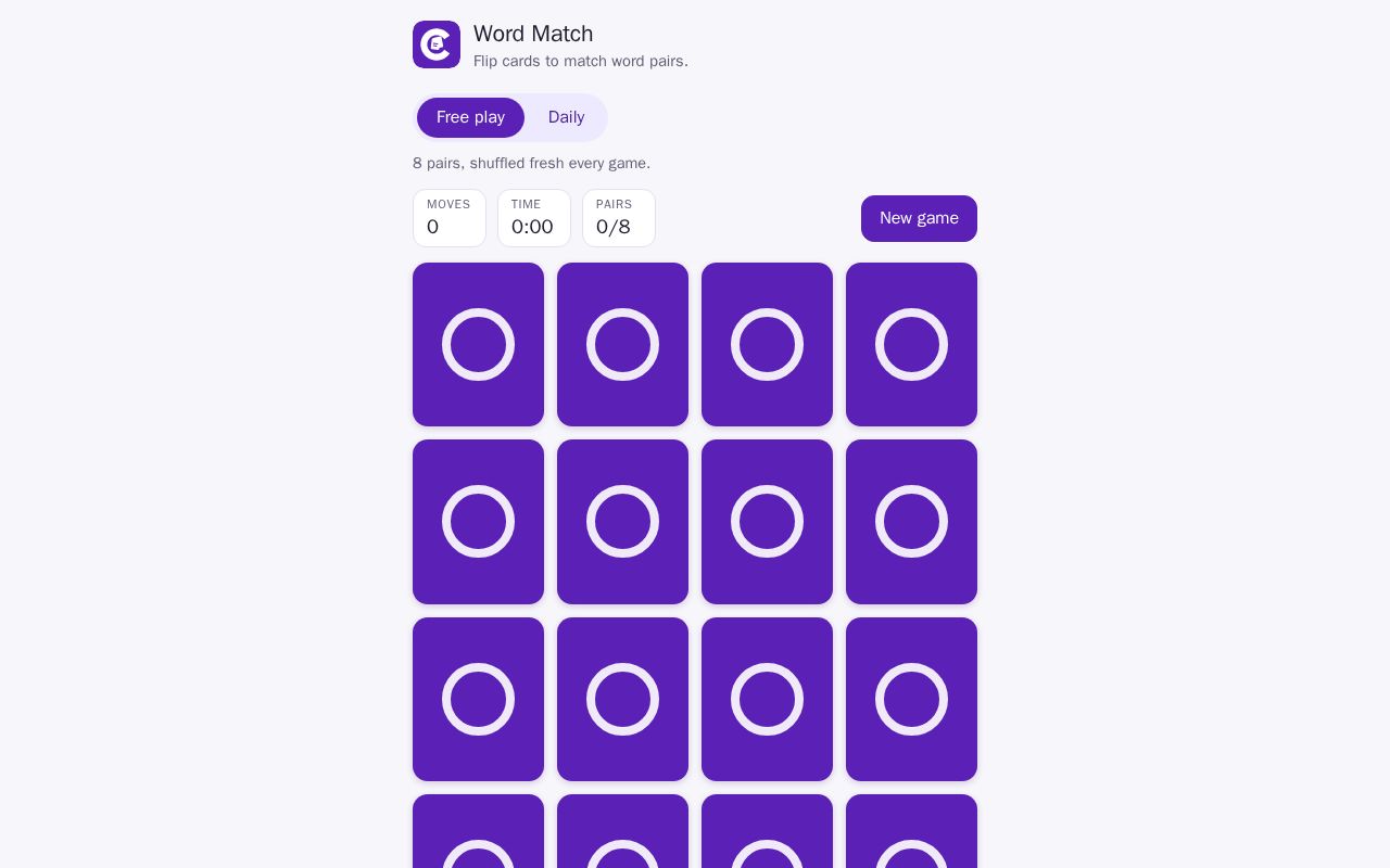 Preview of Cordoval Word Match