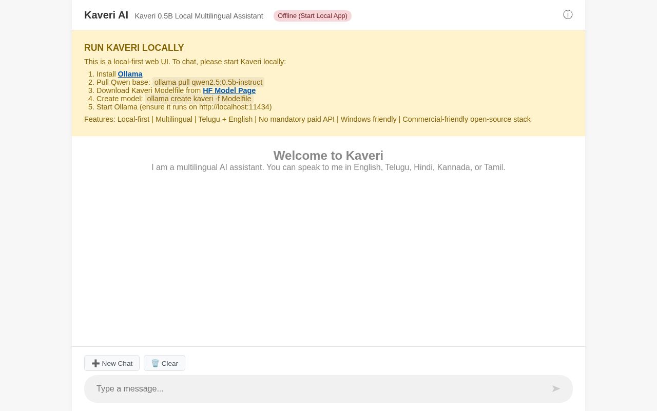 Preview of Kaveri 0.5B Demo