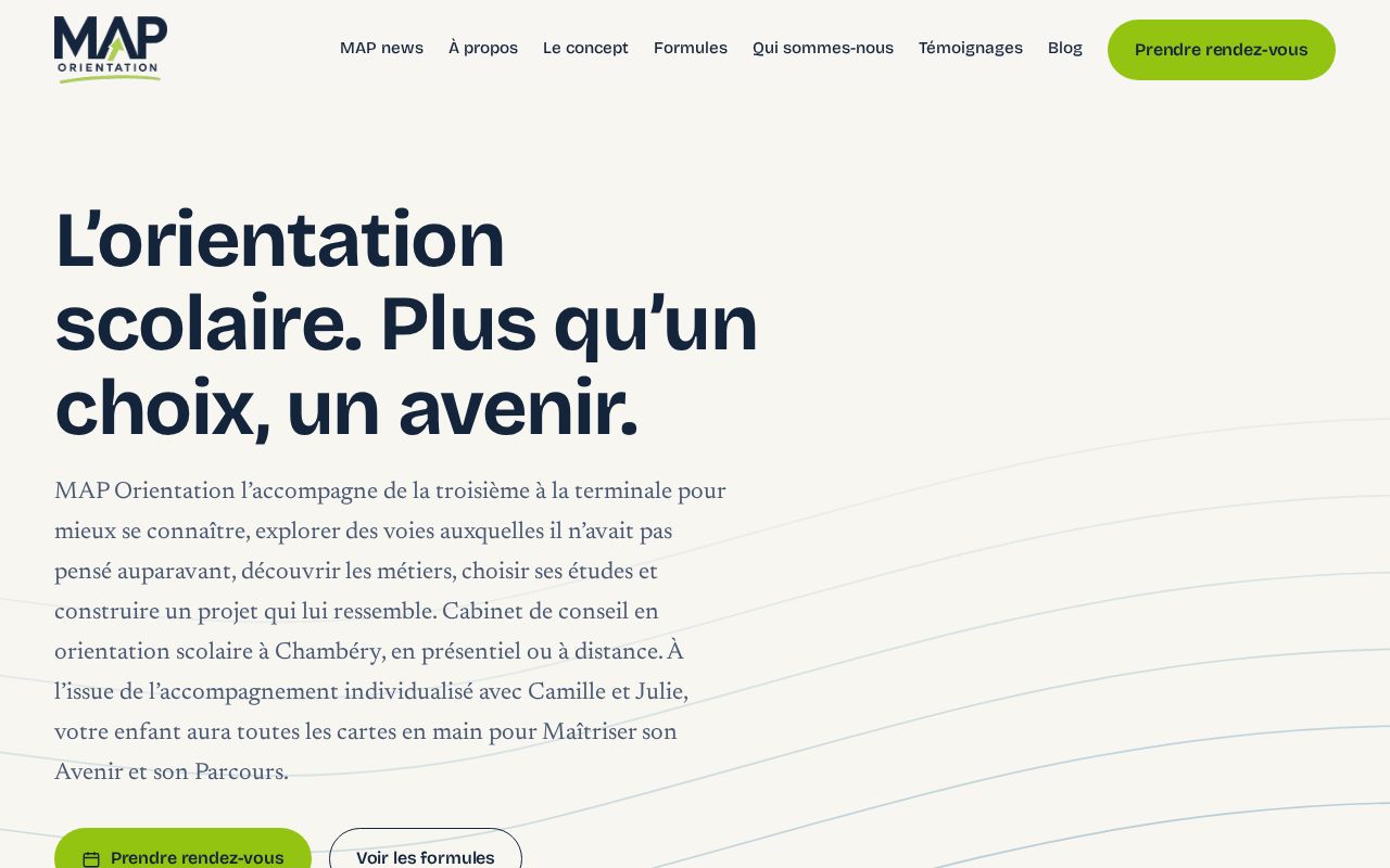 Preview of Refonte du site de MAP73, cabinet de conseil en orientation scolaire a Chambery