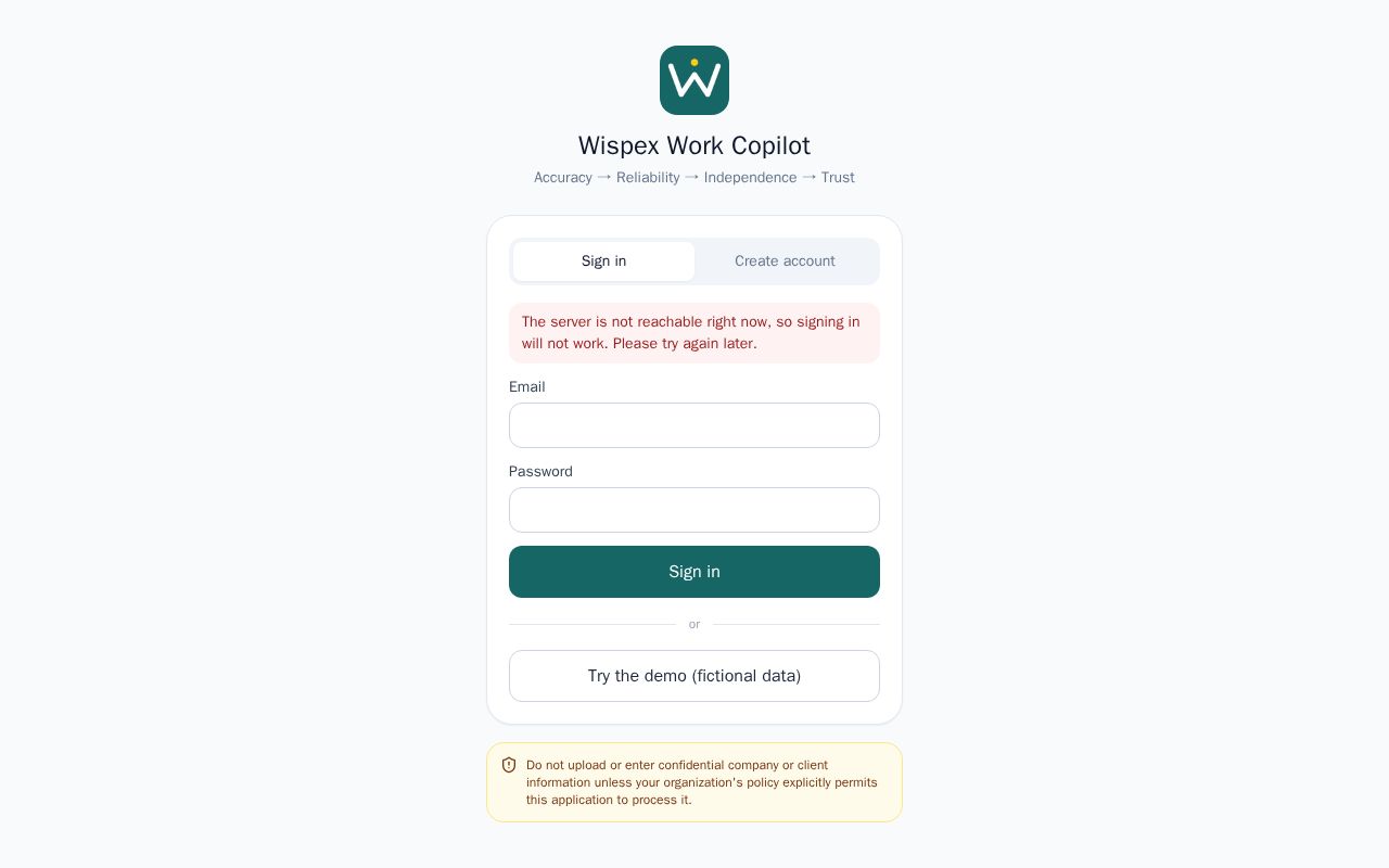 Preview of Wispex Work Copilot